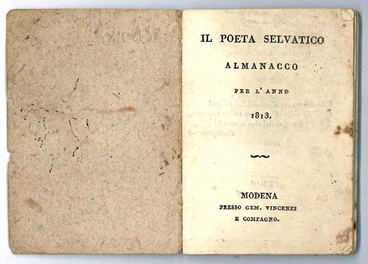 Il poeta selvatico almanacco per l'anno 1813 - Almanacco - copertina