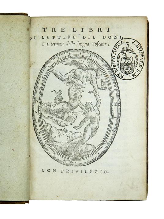 Tre libri di lettere [...] E i termini della lingua Toscana - Anton Francesco Doni - copertina