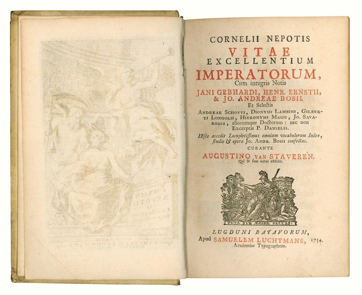 Vitae excellentium imperatorum, cum integris notis Jani Gebhardi, Henr. Ernstii, & Jo. Andreae Bosii. Et selectis ... Hisce accedit locupletissimus omnium vocabulorum index, studio & opera Jo. Andr. Bosii confectus. Curante Augustino van Staveren, qu