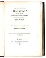 Oratorum Romanorum fragmenta ab Appio inde Caeco usque ad Q. Aurelium Symmachum collegit atque illustravit Henr. Meyerus. Editio parisina, auctior et emendatior curis Friderici Dübner accessit Friderici Ellendt Historia eloquentiae romanae usque ad C