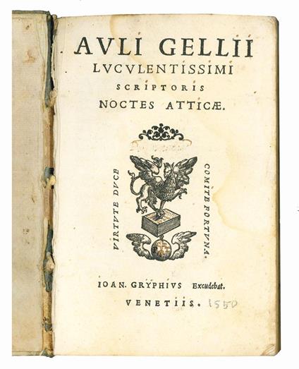 Auli Gellii luculentissimi scriptoris Noctes Atticæ - Aulus Gellius - copertina
