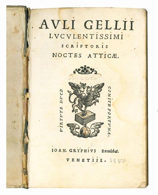 Auli Gellii luculentissimi scriptoris Noctes Atticæ - Aulus Gellius - copertina
