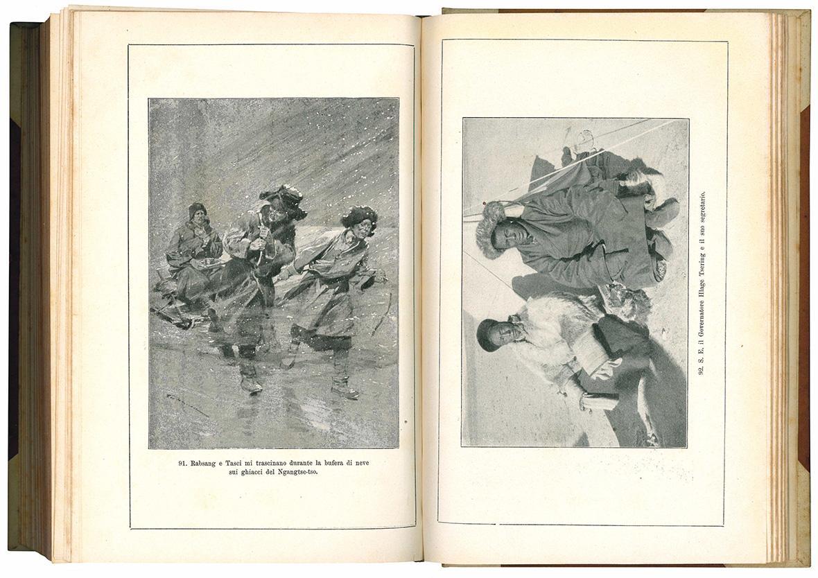Trans-Himalaja. Scoperte ed avventure nel Tibet. Con 403 incisioni da fotografie e da acquarelli e disegni dell'autore, e con 10 carte. Volume primo (-secondo)
