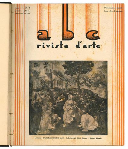 Lotto di dodici numeri de "abc Rivista d'arte". Anno I - N. 1-12 (annata completa 1932) - Abc Rivista D'Arte - copertina