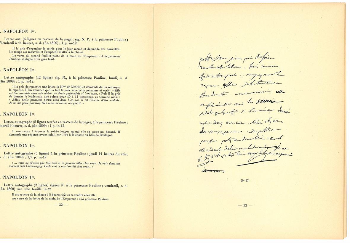 Correspondance inédite dee Napoléon Ier et de la Famille Impériale avec la princesse Pauline Borghése provenant de la succession de M. Lacipiére
