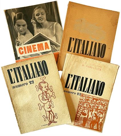 Lotto di quattro numeri del periodico L'Italiano. Anno VIII. Numeri 17-18, 19, 22, 23 - L'Italiano - copertina