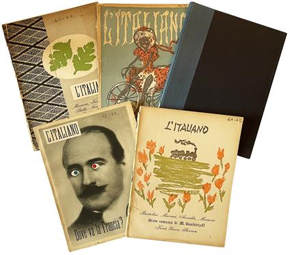 Lotto di cinque numeri del periodico L'Italiano. Anno XI. Numeri 38/39, 40/41, 42/43, 44/45, 46/47 - L'Italiano - copertina
