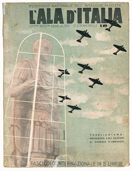 L' ala d'Italia Periodico nazionale dell'aviazione fascista. Ottobre Novembre 1936 - Aviazione - copertina