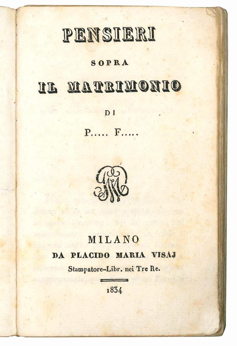 Pensieri sopra il matrimonio di P.... F.... Almanacco per l'anno 1835