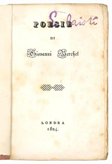 Poesie di Giovanni Berchet - Giovanni Berchet - copertina