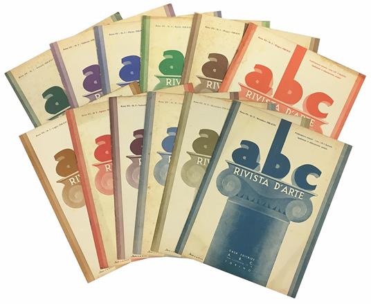 Lotto di dodici numeri de "abc Rivista d'arte". Anno VII - N. 1-12 (annata completa 1938) - Abc Rivista D'Arte - copertina