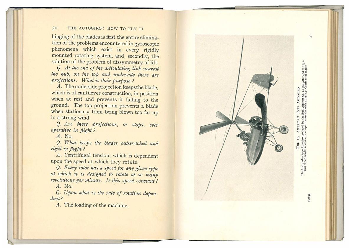 The Autogiro and How to Fly It by Reginald Brie foreword by Senor de la Cierva