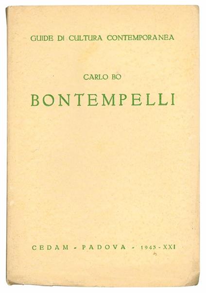 Bontempelli - Carlo Bo - copertina