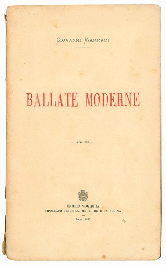 Ballate moderne - Giovanni Marradi - copertina