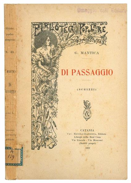 Di passaggio (schizzi) - Giuseppe Mantica - copertina