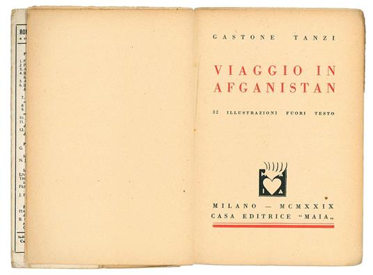Viaggio in Afganistan 32 illustrazioni fuori testo - Gastone Tanzi - copertina