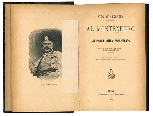 Al Montenegro : note ed impressioni (agosto-settembre 1896) con 36 ritratti e illustrazioni eseguite dallo Stabilimento artistico Turati di Milano - Vico Mantegazza - copertina