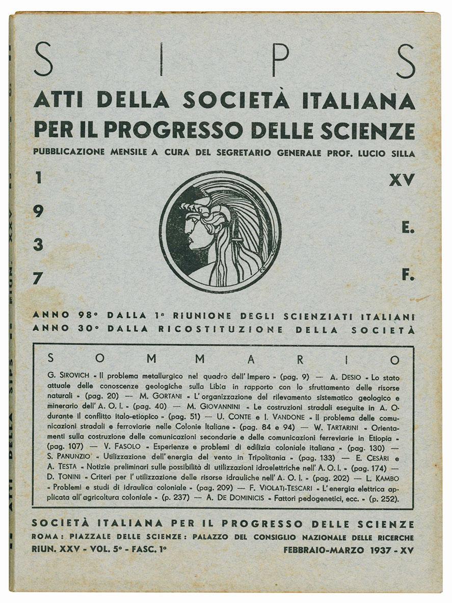 Lotto di 12 numeri degli Atti della Società italiana per il progresso delle scienze
