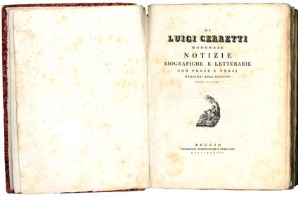 Notizie biografiche e letterarie in continuazione della Biblioteca modonese del cavalier abate Girolamo Tiraboschi - Luigi Cerretti - copertina