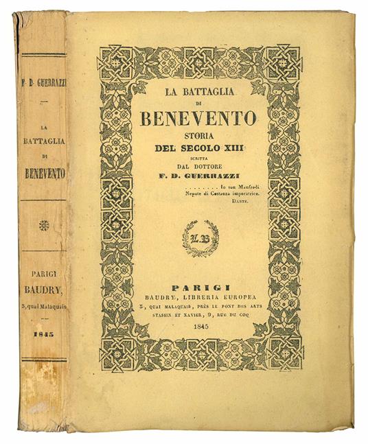 La battaglia di Benevento. Storia del secolo XIII - Francesco Domenico Guerrazzi - copertina