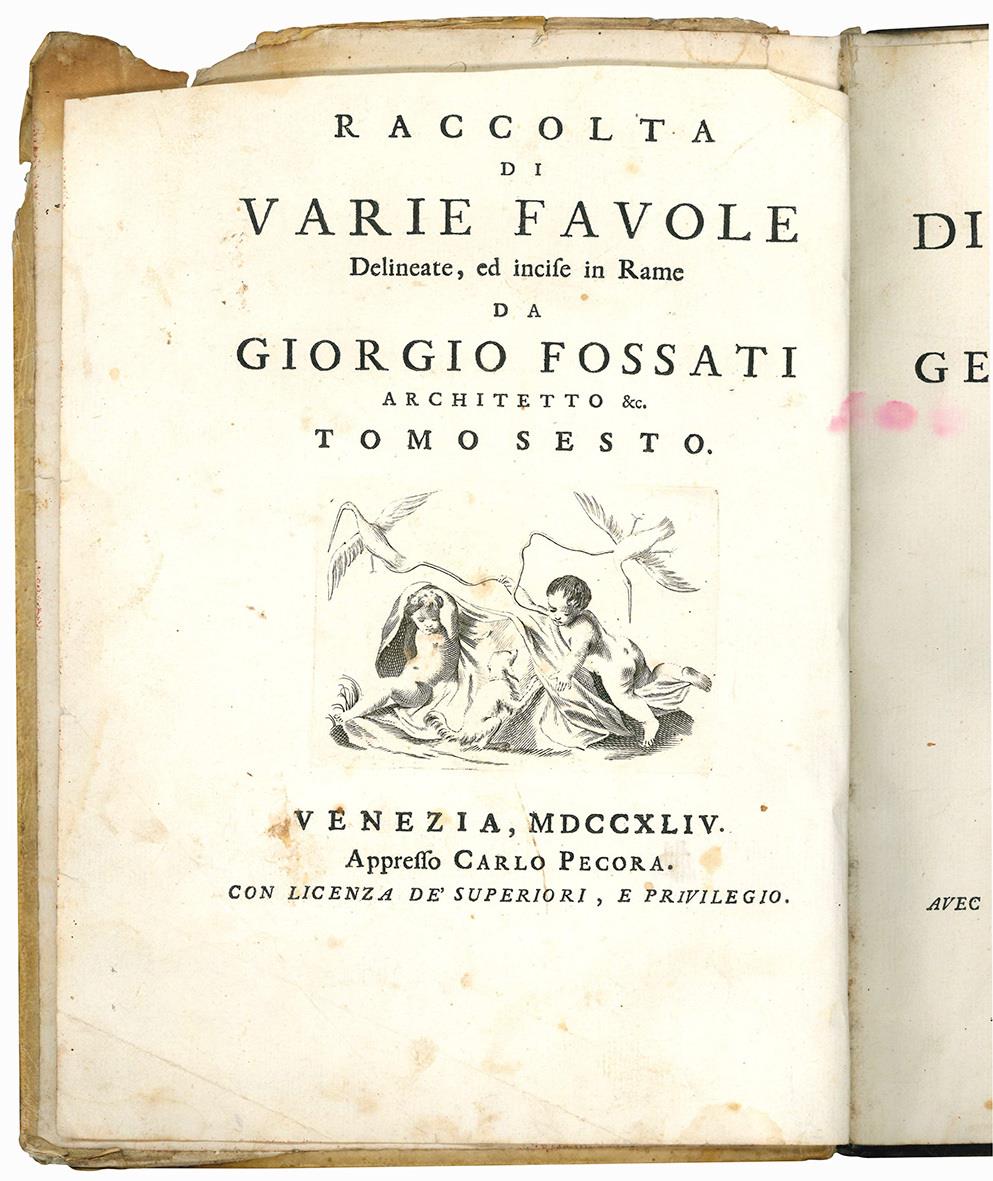 Recueil de diverses fables designées, & gravées par George Fossati architecte, &c. Tome sixième