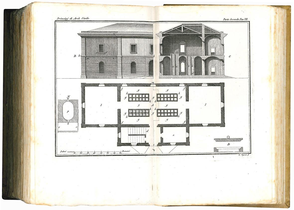 Principj di architettura civile di Francesco Milizia. Prima edizione milanese illustrata per cura del professore architetto Giovanni Antolini [...] con 36 tavole in rame