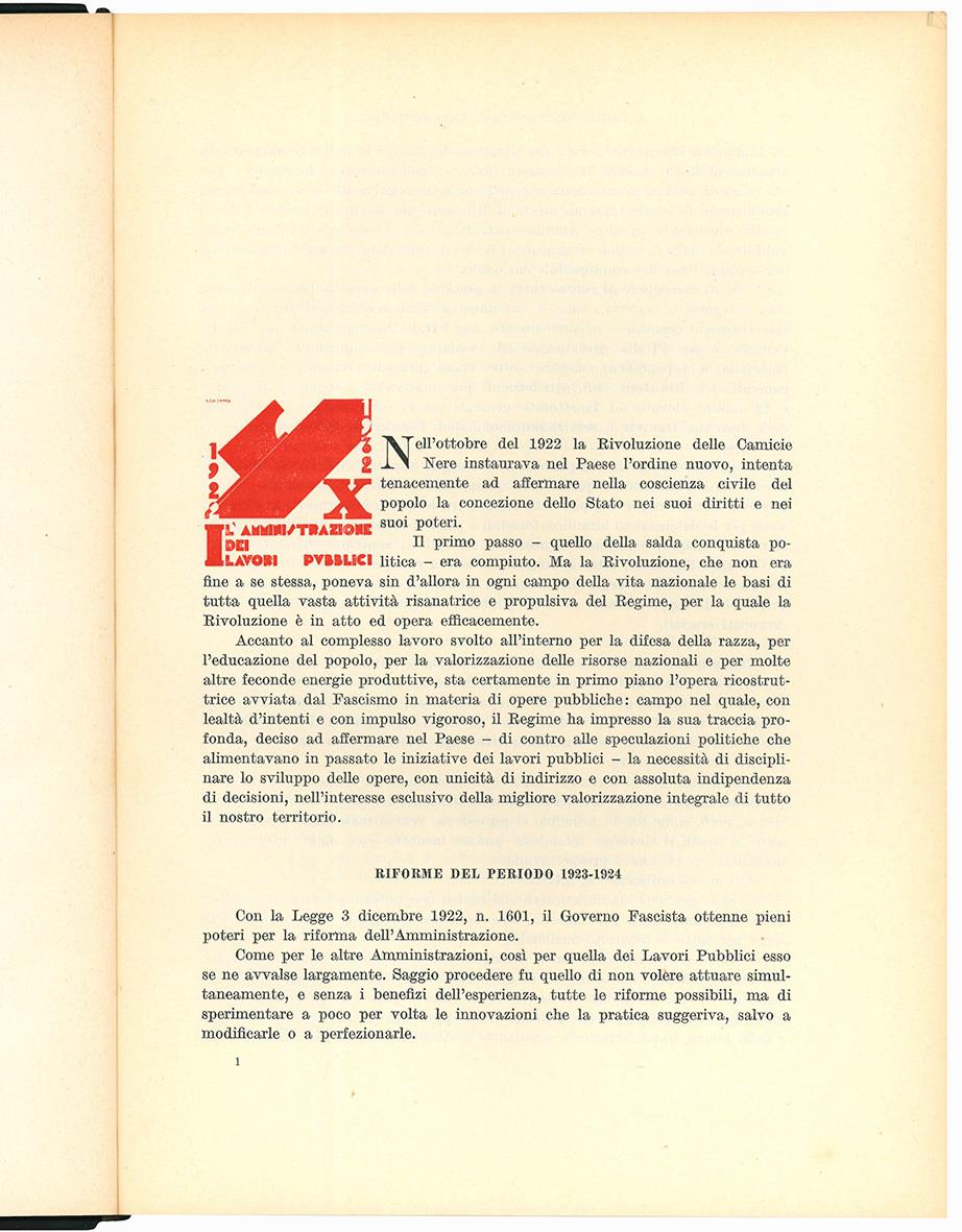 Opere pubbliche 1922-1932