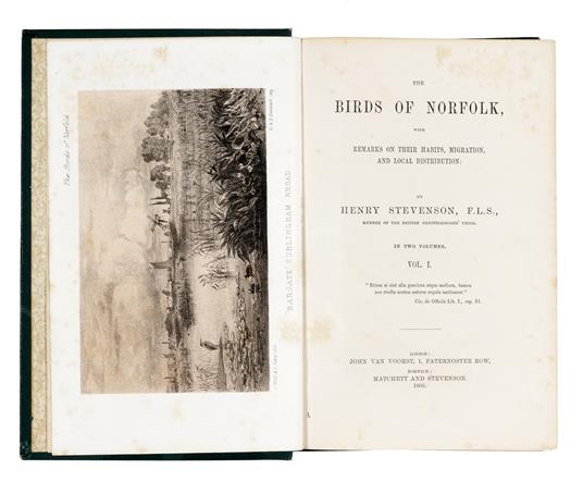 The birds of Norfolk with remarks on their habits, migration and local distribution. In two volumes. Vol. I [-III] - Henry Stevenson - copertina