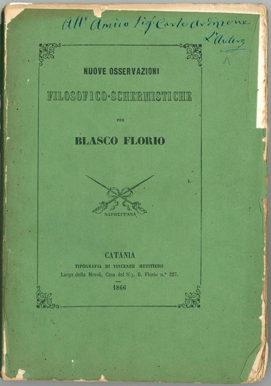 Nuove osservazioni filosofico-schermistiche - Blasco Florio - copertina