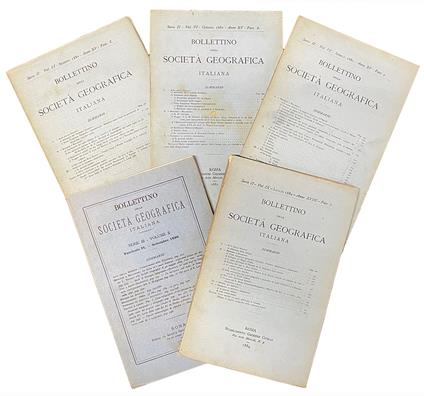 Bollettino della Società Geografica Italiana. Cinque numeri - Società Geografica Italiana - copertina