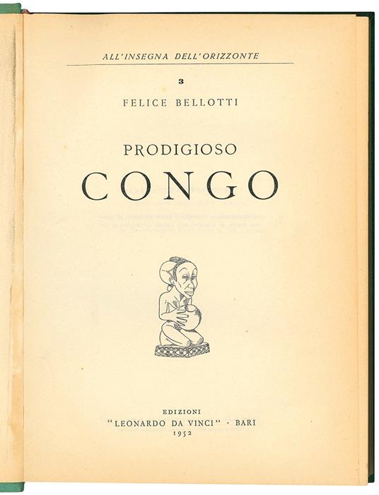 Prodigioso Congo - Felice Bellotti - copertina
