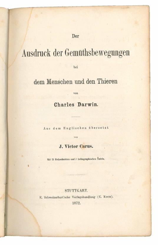 Der Ausdruck der Gemuthsbewegungen bei dem Menschen und den Thieren - Charles Darwin - copertina