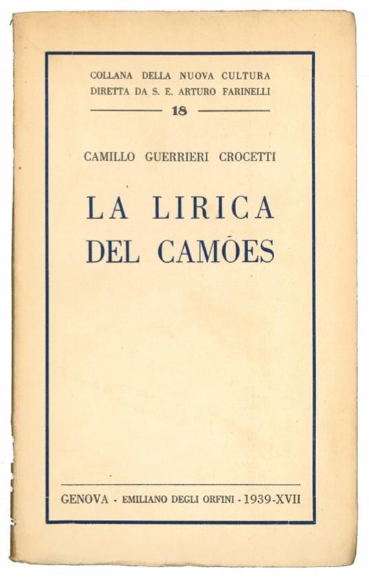La lirica del Camoes - Camillo Guerriero Crocetti - copertina
