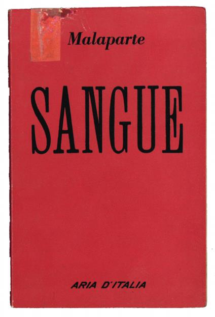 Sangue - Curzio Malaparte - copertina