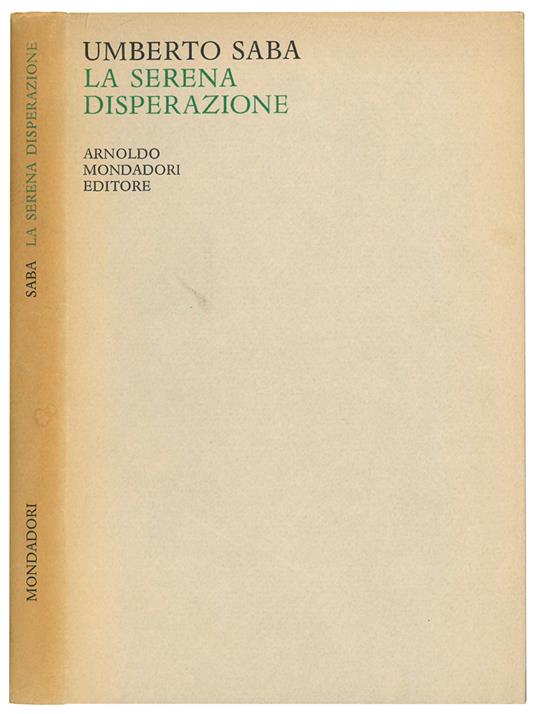 La serena disperazione 1913-1915 - Umberto Saba - copertina