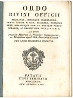 Ordo Divini Officii recitandi, Missaeque Celebrandae Juxta Ritum S. Rom. Ecclesiae, rubricas Brev. Missalique Rom. et nostras particulares, ac reccentiora decreta S. R. C. ... Pro Anno Bissextili MMDCCCXL