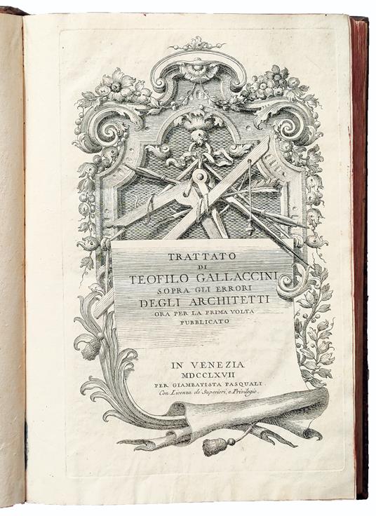 Trattato di Teofilo Gallaccini sopra gli errori degli architetti ora per la prima volta pubblicato - Teofilo Gallaccini - copertina
