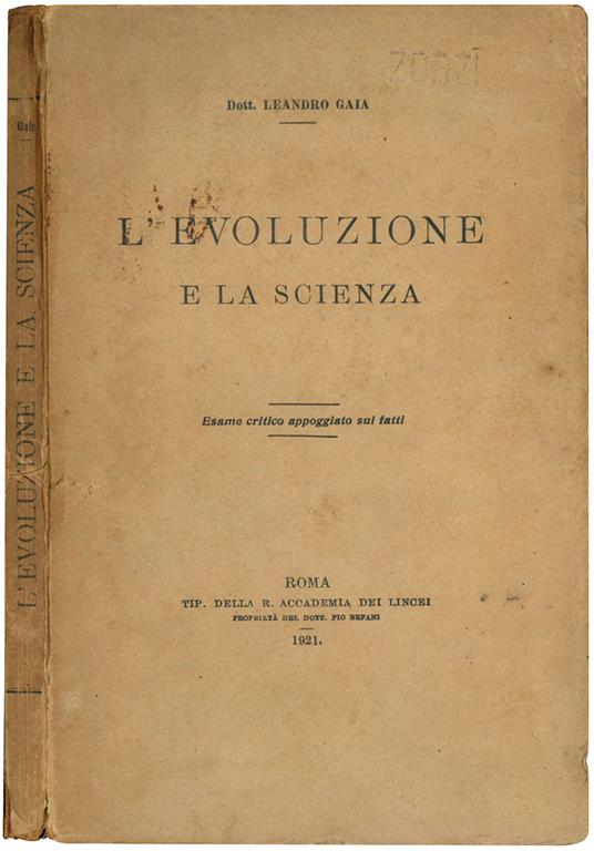 La rivoluzione e la scienza. Esame critico appoggiato sui fatti - Leandro Gaia - copertina
