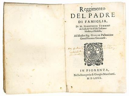 Reggimento del padre di famiglia - Francesco Tommasi - copertina