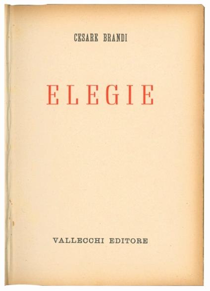 Elegie - Cesare Brandi - copertina