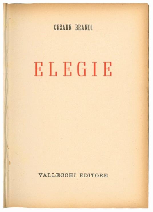 Elegie - Cesare Brandi - copertina