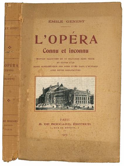 Opera connu et inconnu - Emile Genest - copertina