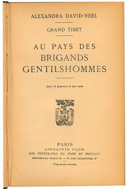 Grand Tibet. Au pays des brigands gentilshommes - Alexandra David-Neel - copertina