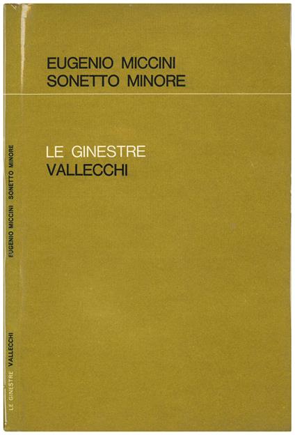 Sonetto minore - Eugenio Miccini - copertina