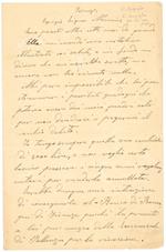 Lettera autografa firmata con le sole iniziali ed indirizzata al Raffaele Nacmias a Villa Canelli sul Lago Maggiore. Firenze, s.d