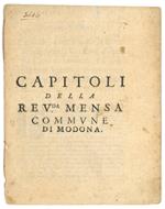 della Rev.da Mensa Commune di Modona