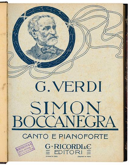 Simon Boccanegra. Melodramma in un prologo e tre atti di Francesco Maria Piave. Nuova edizione per la rappresentazione al Teatro alla Scala in Milano il 24 marzo 1881. Opera completa - Giuseppe Verdi - copertina