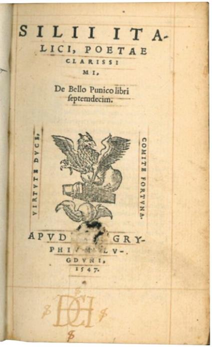 Silii Italici, poetae Clarissi MI, De bello Punico libri septemdecim - Gaius Silius Italicus - copertina