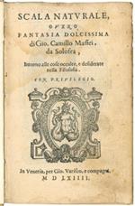 Scala naturale, overo fantasia dolcissima di Gio. Camillo Maffei da Solofra, Intorno alle cose occulte, e desiderate nella Filosofia