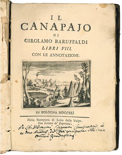 Il canapajo di Girolamo Baruffaldi libri 8. Con le annotazioni - Girolamo Baruffaldi - copertina
